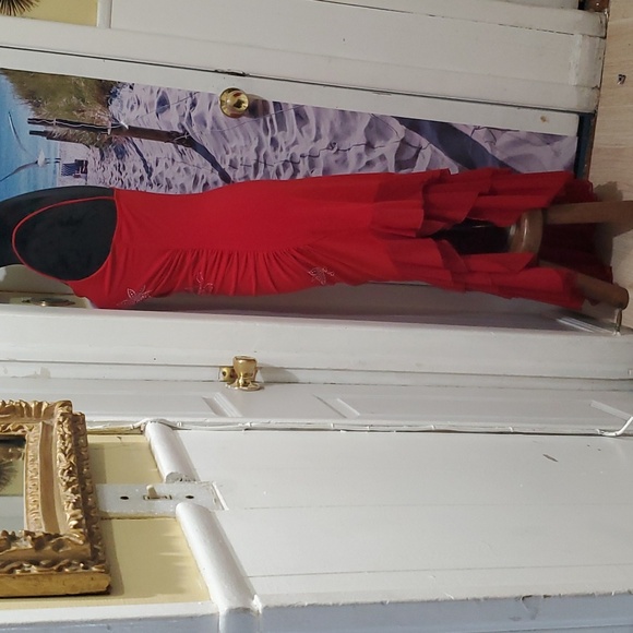 PARTY DRESS YNES, RHINESTONES HALF MERMAID. SPAGHETTI STRAPS - Picture 6 of 12